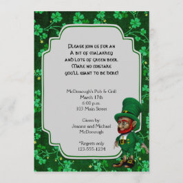 Lucky Leprechaun på inbjudan till Shamrocks-partie