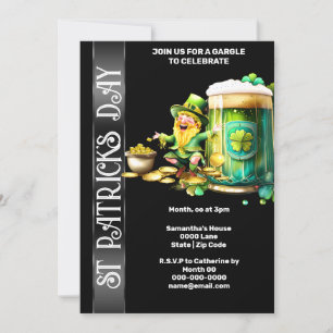 Lucky leprechaun pot guld shamrock (irländskt) inbjudningar