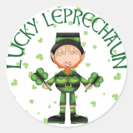 Lucky Leprechaun Runt Klistermärke
