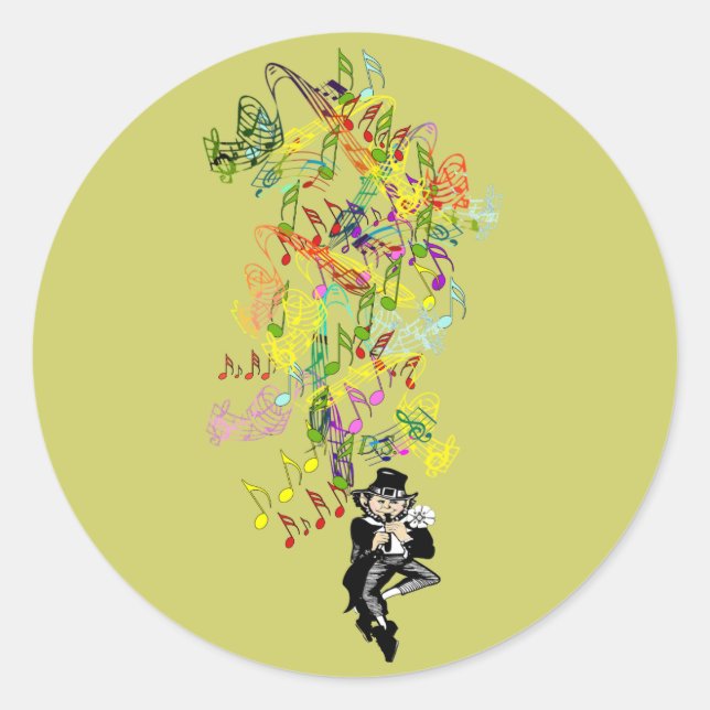 Lucky Leprechaun Runt Klistermärke (Framsida)