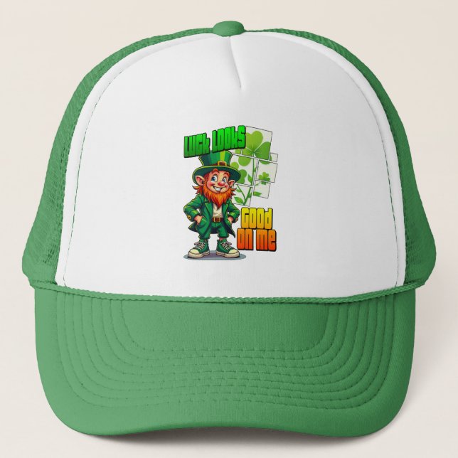 Lucky Leprechaun St Patrick’s Day Shirt – boné Keps (Framsida)