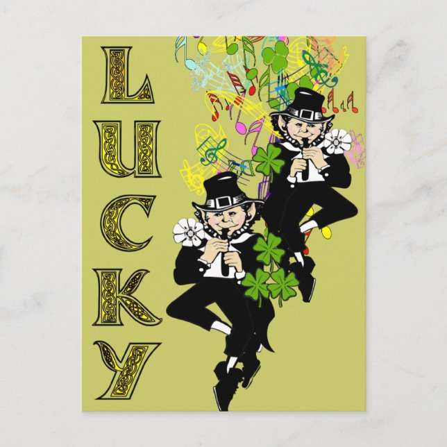 Lucky Leprechaun Vykort (Framsida)