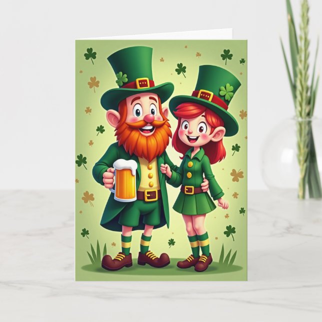Lucky Leprechauns Celebration Card Kort (Framsida)