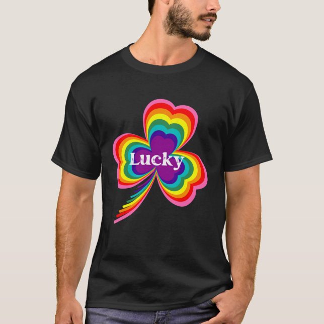 Lucky Leprechaunss Rainbow Pride Saint patrick s D T Shirt (Framsida)