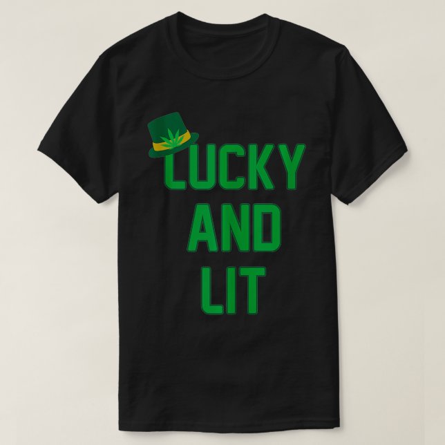 Lucky Lit Saint Pattys Day T Shirt (Design framsida)