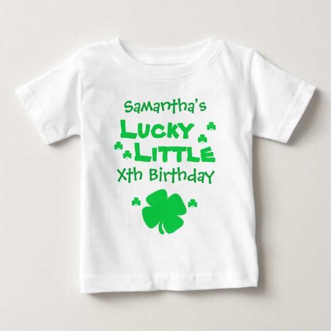 Lucky Little Birthday T Shirt (Framsida)