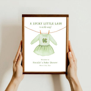 Lucky Little Dam St Patrick's Baby Shower Välkomme Poster