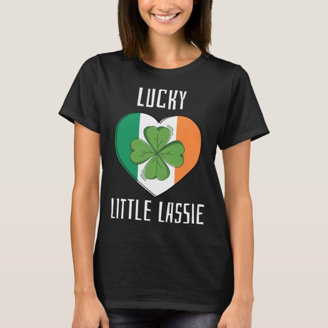 Lucky Little Lassie Teacher St Patrick's Day Party T Shirt (Framsida)