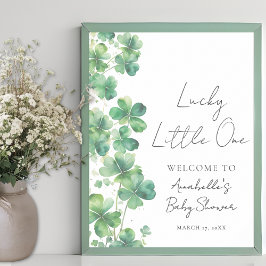 Lucky Little One Baby Shower Welcome Sign Poster