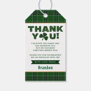 Lucky Little Shamrock 1st Birthday Tack Presentetikett