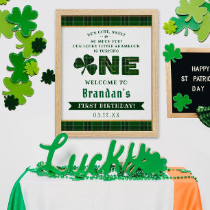 Lucky Little Shamrock 1st Birthday Välkommen Poster
