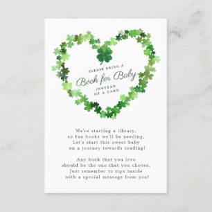Lucky Little Shamrock Baby Shower Bok för Baby Tilläggskort