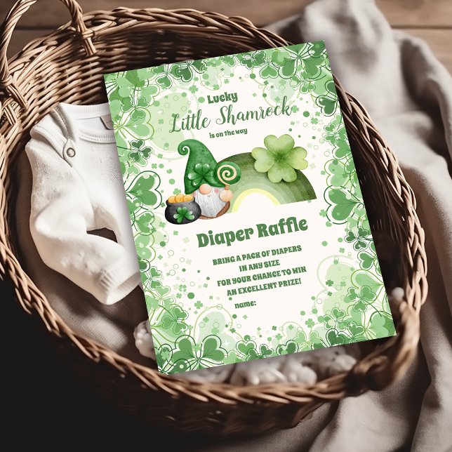 Lucky Little Shamrock Baby Shower Diapper Raffle Tilläggskort (Skapare uppladdad)