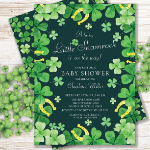 Lucky Little Shamrock Baby Shower-inbjudan Inbjudningar