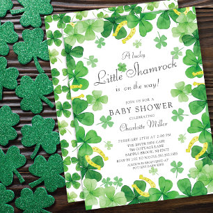 Lucky Little Shamrock Baby Shower-inbjudan Inbjudningar