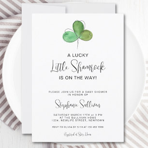 Lucky Little Shamrock Baby Shower-inbjudan Inbjudningar