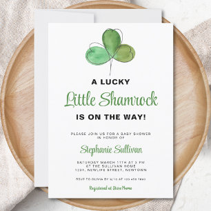 Lucky Little Shamrock Baby Shower-inbjudan Inbjudningar