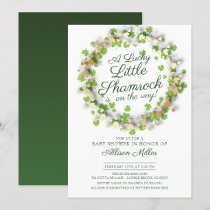 Lucky Little Shamrock Baby Shower Inbjudningar