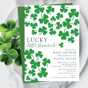 Lucky Little Shamrock Baby Shower Inbjudningar