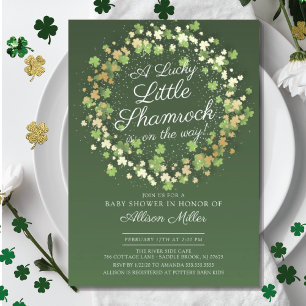 Lucky Little Shamrock Baby Shower Inbjudningar