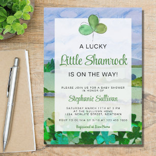 Lucky Little Shamrock Baby Shower Inbjudningar