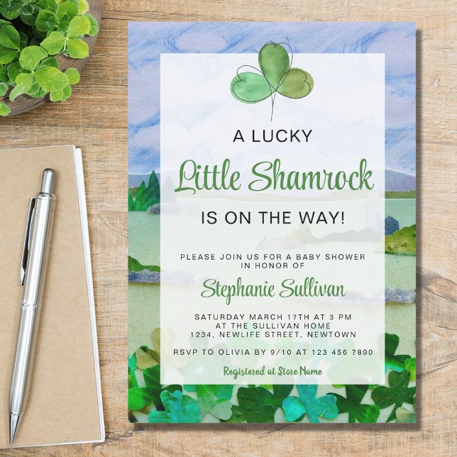 Lucky Little Shamrock Baby Shower Inbjudningar (Skapare uppladdad)