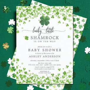 Lucky Little Shamrock Baby Shower Inbjudningar