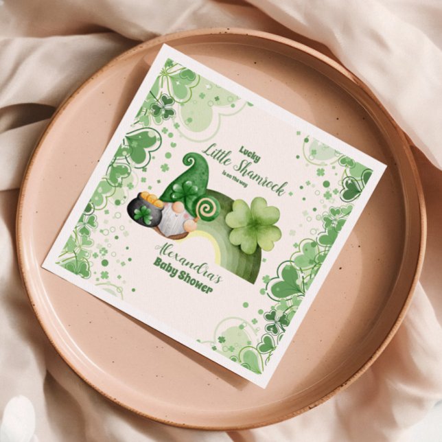 Lucky Little Shamrock Baby Shower Pappersservett (Skapare uppladdad)