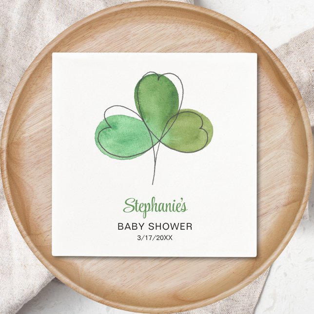 Lucky Little Shamrock Baby Shower Pappersservett (Skapare uppladdad)