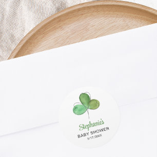 Lucky Little Shamrock Baby Shower Runt Klistermärke