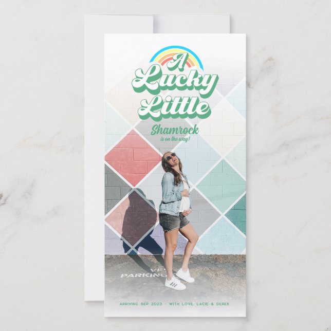 Lucky Little Shamrock Gravid Announcement Meddelande (Framsida)