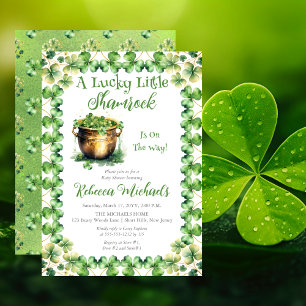 Lucky Little Shamrock St. Patrick's Baby Shower Inbjudningar