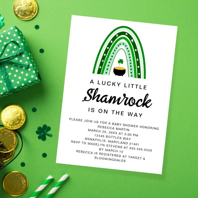 Lucky Little Shamrock St. Patrick's Baby Shower Inbjudningar (Skapare uppladdad)