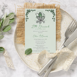 Lucky Little Shamrock St Patricks Baby Shower Inbjudningar