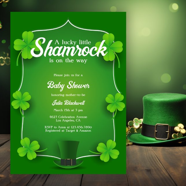 Lucky Little Shamrock St patricks day Baby Shower Inbjudningar (Skapare uppladdad)