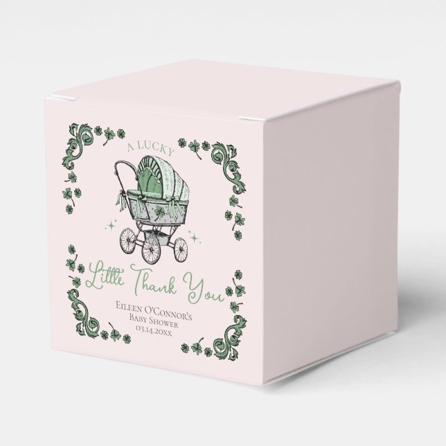 Lucky Little Tack St patricks day Baby Shower Presentaskar (Framsidan Sidan)