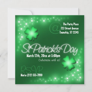 Lucky Ljus - Grönt St patrick's day Investigations Inbjudningar