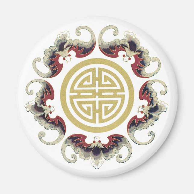 Lucky Longevity China Charm Magnet (Framsidan)