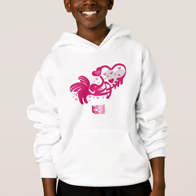LUCKY LOVE ELEPHANT CUPID ELEPHANT BY MASANSER T SHIRT (Framsida)