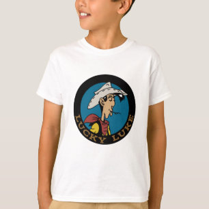 Lucky Luke tecknad cowboy i cirkeldesign T Shirt