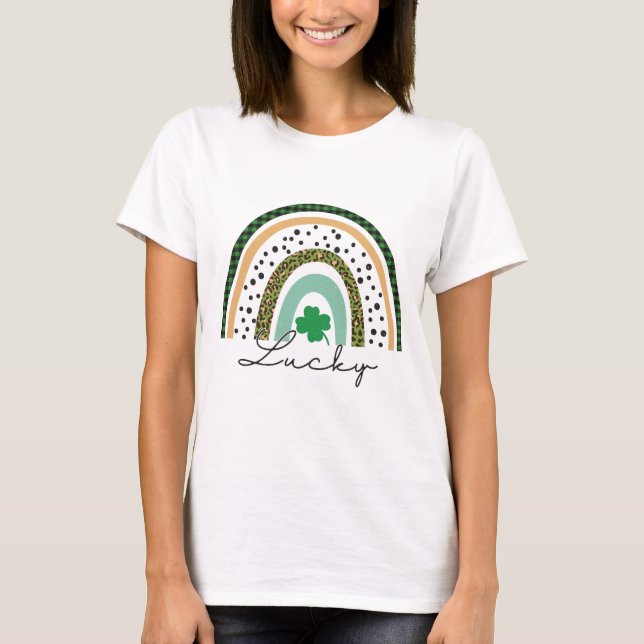 Lucky, Lycklig Saint patrick's day T Shirt (Framsida)