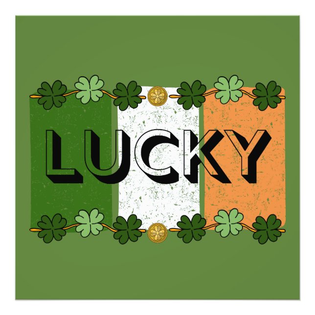 Lucky, Lycklig St. Patrick Day Fototryck (Framsidan)