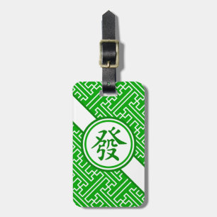 Lucky Mahjong Symbol - Mörk grönt Bagagebricka