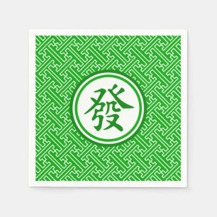 Lucky Mahjong Symbol ・ Mörk grönt Pappersservett