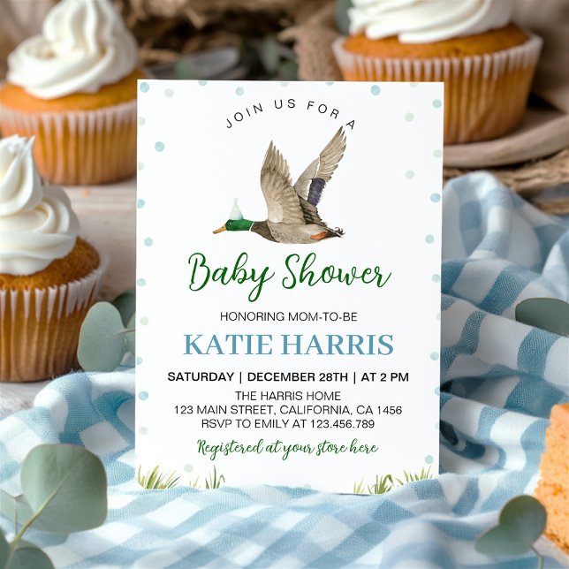 Lucky Mallard Anka Baby Shower-inbjudan Inbjudningar (Skapare uppladdad)