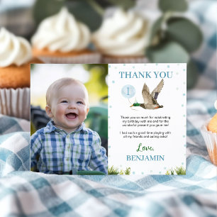 Lucky Mallard Anka Boy Birthday Photo Tack Kort