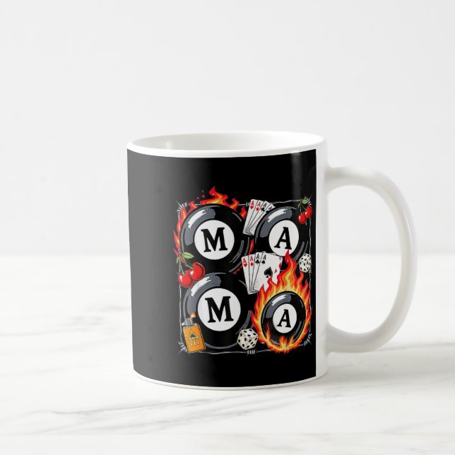 Lucky Mama Billiard 8 Cherry Mother's Day Mom Life Kaffemugg (Höger)