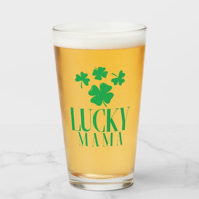 Lucky Mama Pintglas – Skål för Mamma Glaskopp (Framsida fylld)