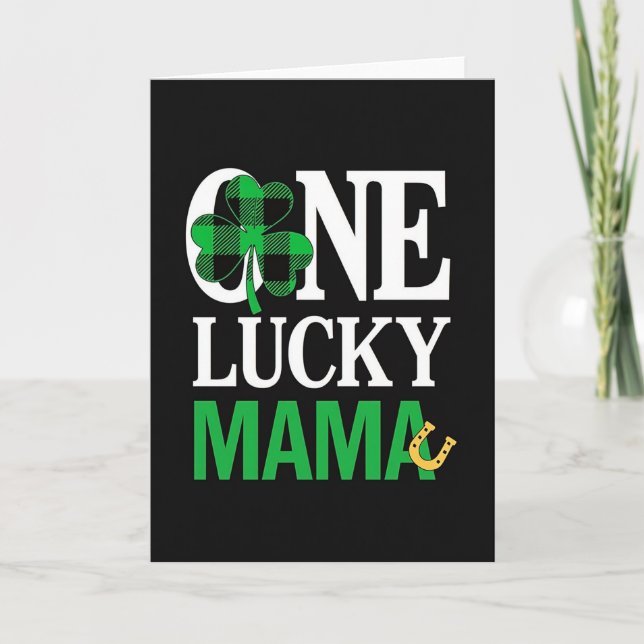 Lucky Mama Shamrock Pattern Card Kort (Framsida)