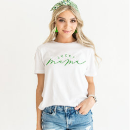 Lucky Mamma Cute Script St. Patrick's Day Shirt T